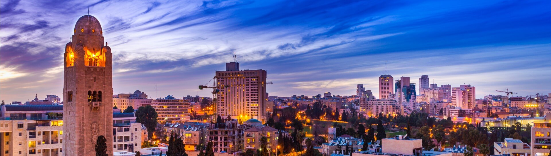 Buildings with lights